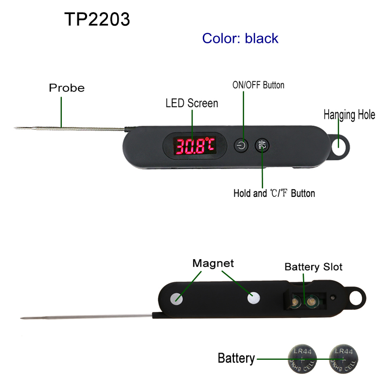 Stainless Steel  Instant  Reading Digital Kitchen Meat Thermometer for Grilling