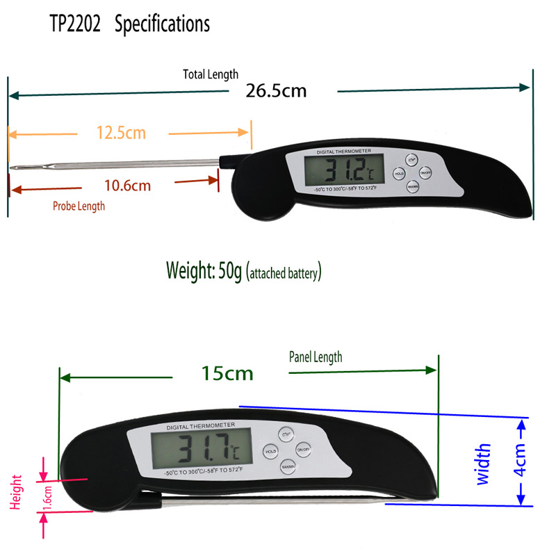 Digital Grill Probe BBQ Thermometer with Custom Logo High Accuracy Cooking Thermometer