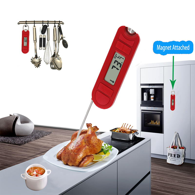 2019 Kitchen Tools Red Digital Food Meat Thermometer Cooking BBQ Grill