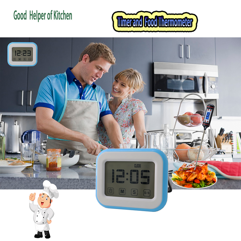 Touchscreen Convenient Large LCD Display Timer for Kitchen Meeting Room Etc