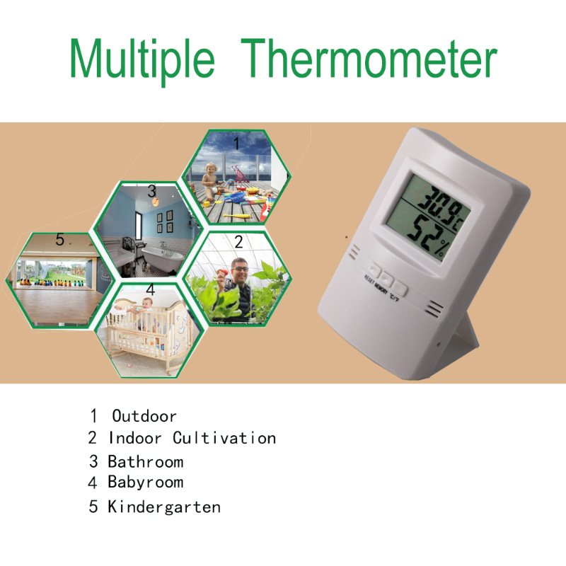 Ultra Thin and Single LCD Digital Thermometer & Hygrometer +-1C +-5%RH Hygrothermograph