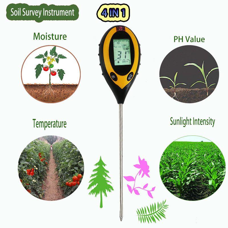 Family Garden Tester Soil Water Moisture PH Tester Detector Water Moisture Light Test