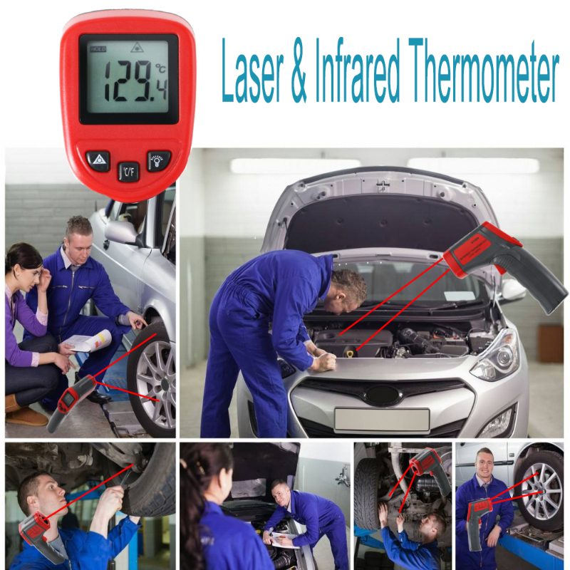 Laser LCD Digital IR Infrared Thermometer  Meter Gun Point Operating Temperature 0-50 Degree industrial Contact Thermometer