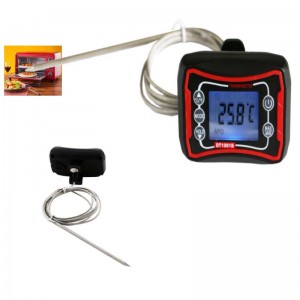 Large LCD Digital Cooking Meat Smoker Oven Kitchen Grill Thermometer with Stainless Steel Tempera Standard Silver