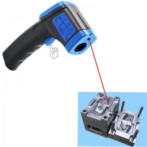 Blue Black High Accuracy The Infrared Thermometer Works Industrial LCD Indicator
