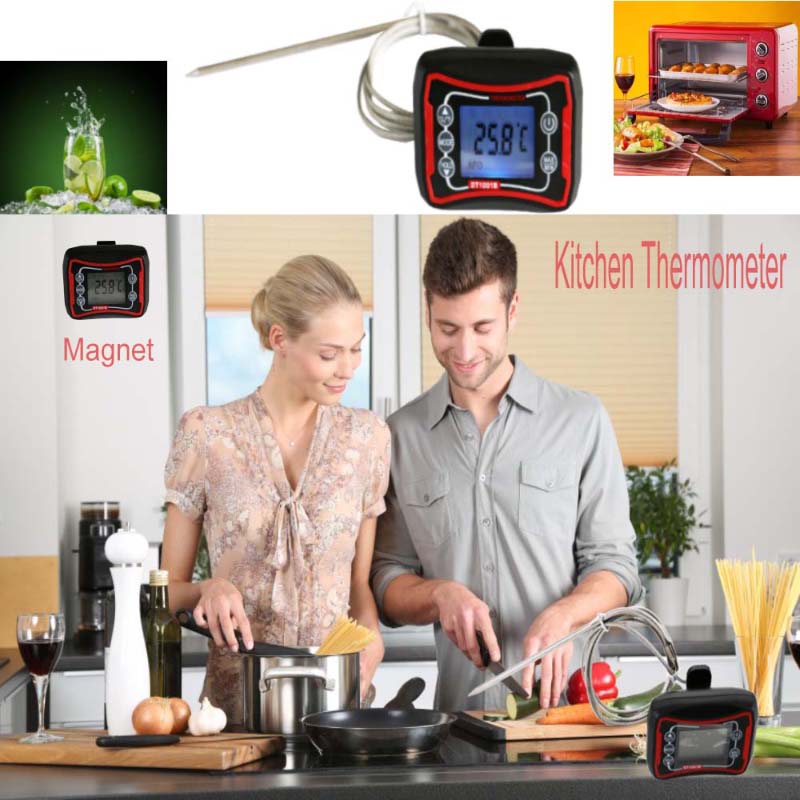 Multi-purpose Sheath Convenient and Practical Waterproof Food Thermometer with A Magnet and Long Thermocouple Line Probe