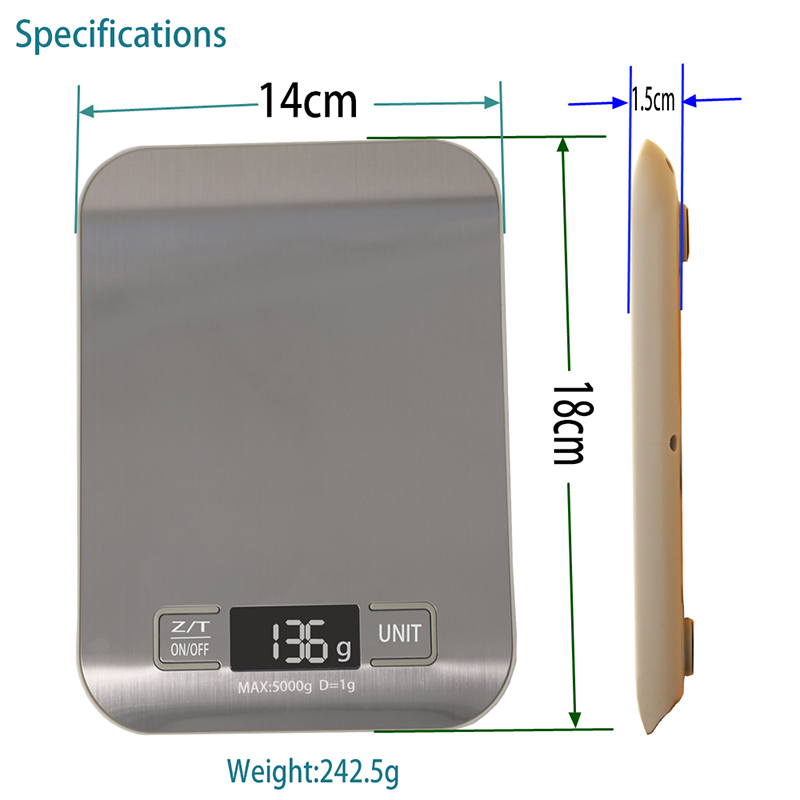 Electronic LED Digital Kitchen Scale Food Diet Postal Balance Weight Weighing